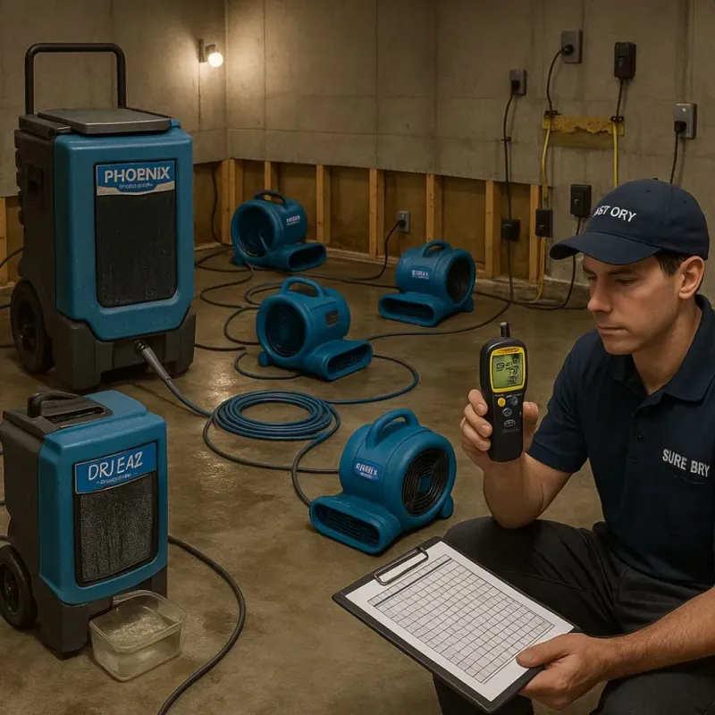 Structural Drying and Dehumidification process in Celina, OH